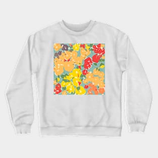 Vibrant Citrus Spring Flower Pattern Crewneck Sweatshirt